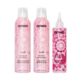 detox set reset clarifying gel shampoo, cooling gel conditioner + pink charcoal scalp cleansing oil
