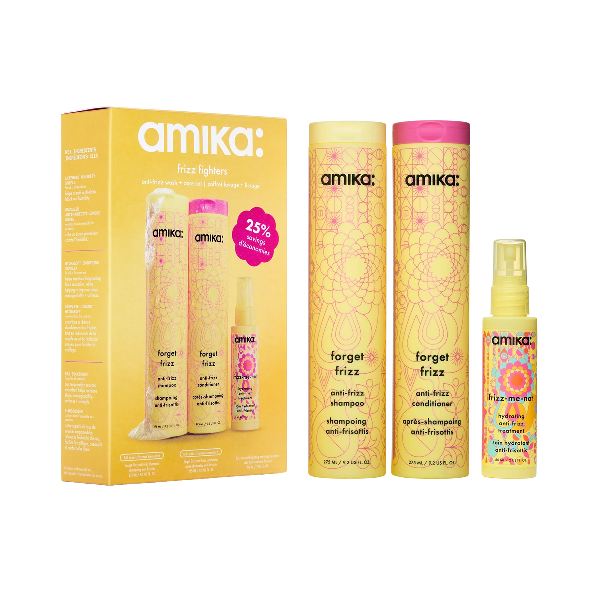 frizz fighters set anti-frizz shampoo, conditioner + treatment